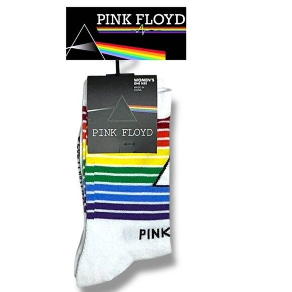 Pink Floyd Womens Crew Socks Rainbow Striped One Size NEW - Picture 10 of 16